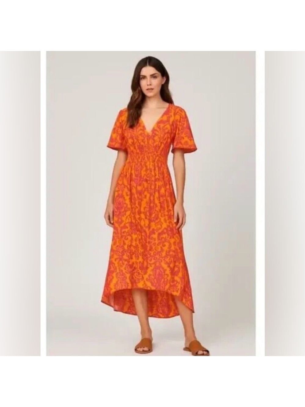 Abel the Label Maya Floral Smocked High-Low Maxi Dress